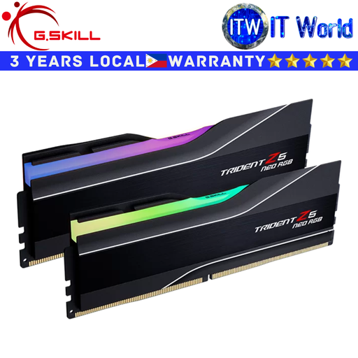 [F5-6000J4048F24GX2-TZ5NR] Itw | G.Skill DDR5 RAM 48GB (2x24GB) 6000MT/s Trident Z5 NEO RGB AMD EXPO(F5-6000J4048F24GX2-TZ5NR)