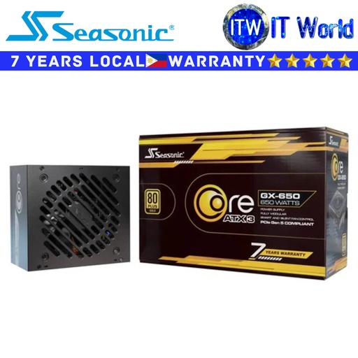 [SRP-CGX651-A5A32SF]  Seasonic PSU 650W Power Supply Unit Core GX-650 ATX 3 80+ GOLD (SRP-CGX651-A5A32SF)