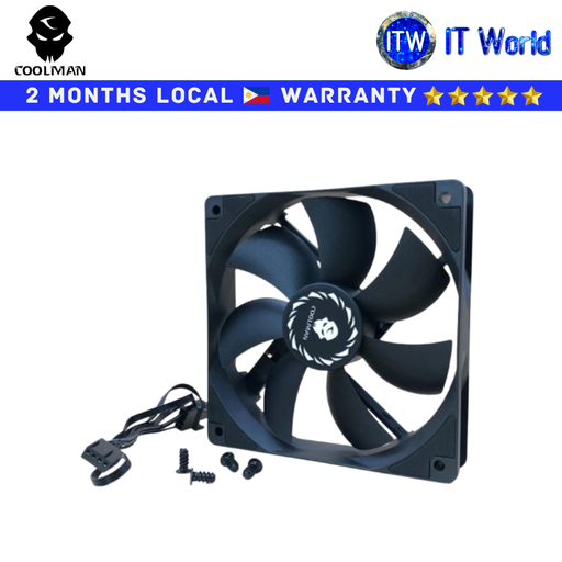 [12CM SINGLE FAN] Itw | Coolman 12CM DC12V Single PWM High Airflow Case Cooling Fan (12CM SINGLE FAN)