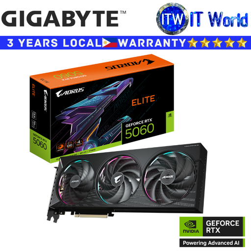 [GV-N5060AORUS-E-8GD] Gigabyte RTX 5060 8GB GDDR7 Aorus Elite Geforce Graphic Card (GV-N5060AORUS-E-8GD)