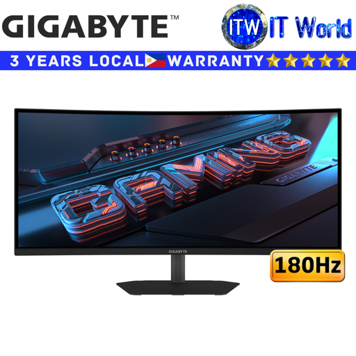 [GP-G34WQCP-AP] Gigabyte Curved Gaming Monitor G34WQCP 34" WQHD / 180Hz / VA / 1ms / 1500R (GP-G34WQCP-AP)