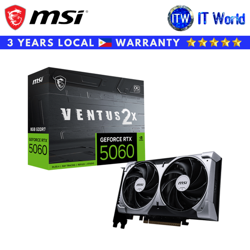 [GEFORCE RTX 5060 8G VENTUS 2X OC] MSI RTX 5060 8G GDDR7 Ventus 2X OC GeForce Graphic Card (GEFORCE RTX 5060 8G VENTUS 2X OC)