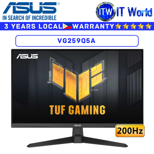 [VG259Q5A] ASUS Gaming Monitor TUF Gaming VG259Q5A 24.5" 1920x1080 FHD / 200Hz / IPS / 1ms GTG, 0.3ms min. / Flicker-free