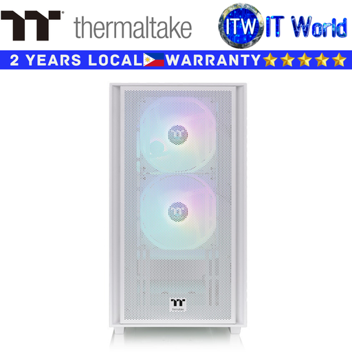 [CA-1Y8-00S6WN-01] Thermaltake Computer PC Case Versa H16 TG ARGB Micro Tower Chassis (Snow)