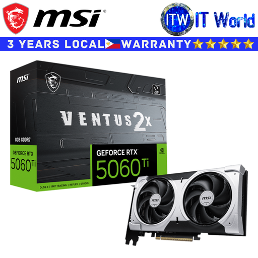 [GEFORCE RTX 5060TI 8G VENTUS 2X PLUS] MSI RTX 5060 Ti 8GB GDDR7 VENTUS 2X PLUS Geforce Graphic Card