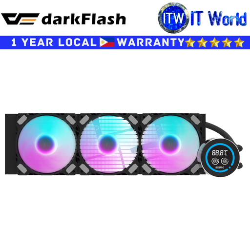 [DN360 LIQUID COOLER (BLACK)] Itw | Darkflash CPU Cooler Nebula ARGB All-in-one 360mm Liquid Cooler (Black | White)