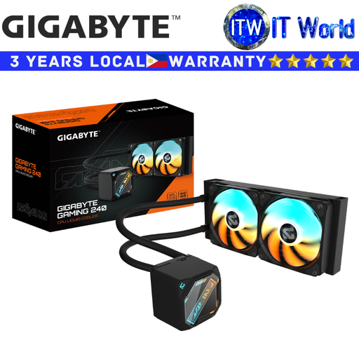 [GP-GIGABYTE-GME-240] Itw | Gigabyte CPU Cooler Fan Gaming GME 240 AIO Cooler ARGB Fan Black