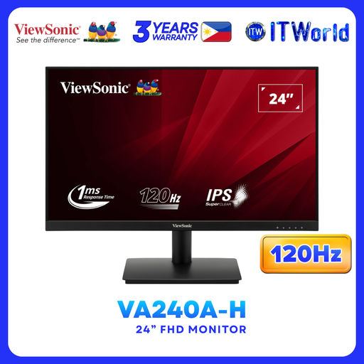 [VA240A-H] ViewSonic VA240A-H 24" 1920 x 1080 FHD IPS 120Hz 1ms HDMI VGA Monitor