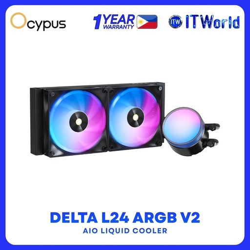[L24-BK2AAWNN02X-GL] Ocypus Delta L24 ARGB V2 240mm AIO Liquid Cooler - 280W / Intel/AMD / ARGB