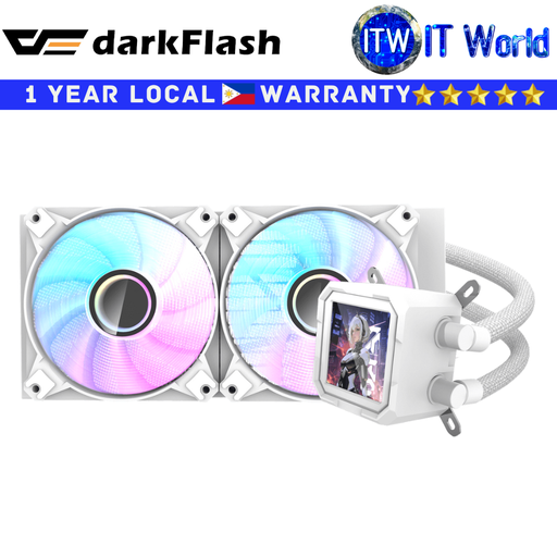 [DV240S ARGB LIQUID COOLER (WHITE)] Itw | Darkflash CPU Liquid Cooler Fan Wave DV240S ARGB AIO 240mm (White)