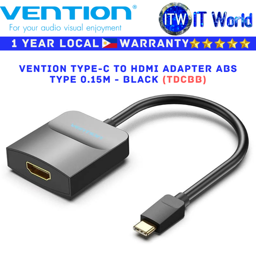[TDCBB] Itw | Vention Adapter TDCBB USB Type-C to HDMI Adapter ABS Type 0.15M - Black