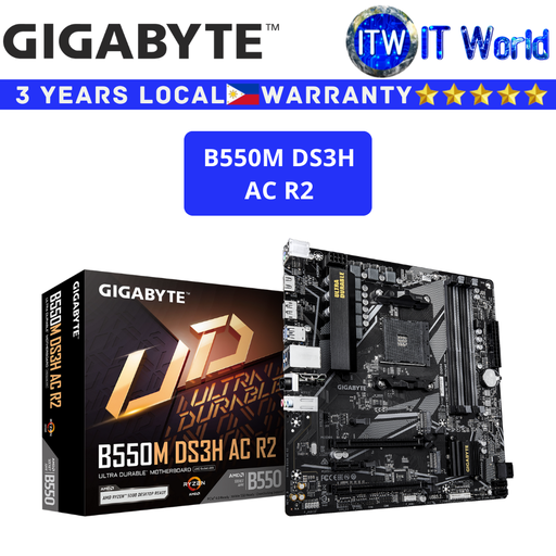 [GA-B550M-DS3H-AC-R2] Gigabyte B550M DS3H AC R2 micro-ATX AM4 DDR4 Ultra Durable Motherboard
