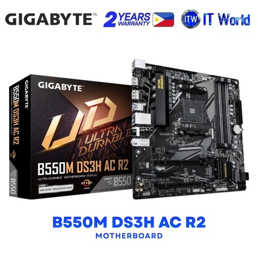 [GA-B550M-DS3H-AC-R2] Gigabyte B550M DS3H AC R2 microATX AM4 DDR4 AMD B550 Chipset Motherboard