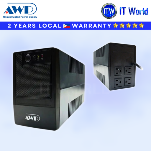 [AID650] AWP UPS 650VA 390W Line Interactive – Desk Type 4x US Sockets LED Indicator (AID650)