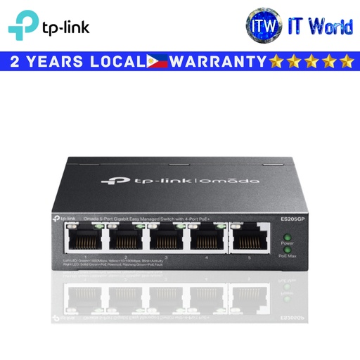 [ES205GP] TP-Link Omada ES205GP 5-Port Gigabit Easy Managed Router Switch with 4-port POE+ | itw