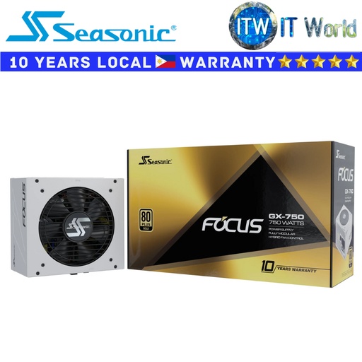 [SSR-750FX3 WHITE] Itw | Seasonic PSU 750W Power Supply Unit FOCUS GX White 80+ Gold ATX 12V Full Modular