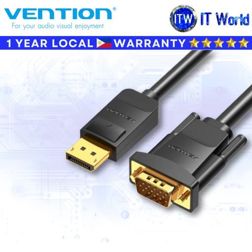 [HBLBG] Itw | Vention DisplayPort to VGA Cable DP Male/VGA Male
