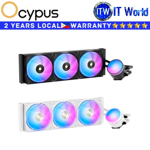 [L36-WH3AAWNN02X-GL] Itw | Ocypus Delta CPU Cooler Fan Lota L36 360MM AIO Liquid with Digital Display (Black | White)