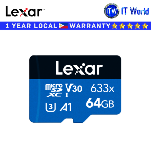 [LMS0C10064G-BNNNG] Itw | Lexar SD Card Memory Card 633x 64GB microSDHC/microSDXC Blue Series