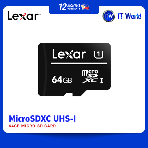 [LMS0C10064G-BNNNG] Lexar SD Card Memory Card 633x 64GB microSDXC UHS-I (Black) | itw