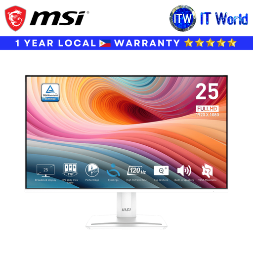 [PRO MP251W E2] Itw | MSI Home Office Monitor PRO MP251W E2 24.5" 1920 x 1080 (FHD)/120Hz/1ms(MPRT)/4ms(GtG)/IPS