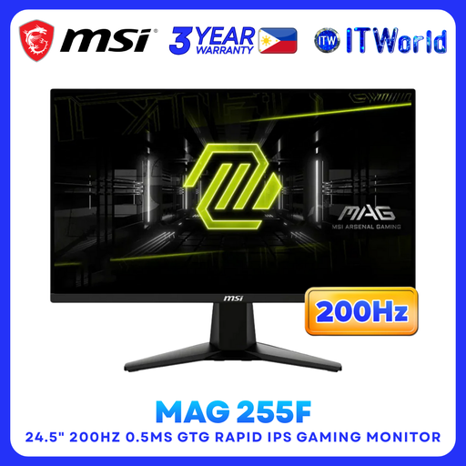 [255F 200Hz] MSI Gaming Monitor 24.5" MAG 255F E20 200Hz 1920 x 1080 FHD / Rapid / IPS / Flat 