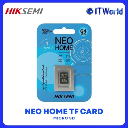 [HS-TF-D1 64G] Hiksemi NEO HOME 64GB MicroSDXC TF Card / 92MB/s / TLC itw