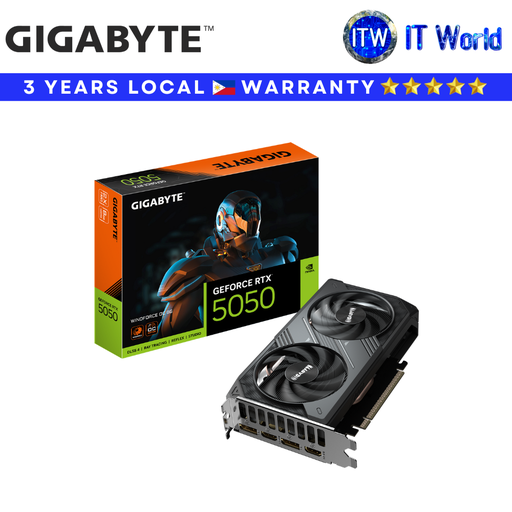 [GV-N5050WF2OC-8GD] Gigabyte RTX 5050 WINDFORCE OC 8G (8GB GDDR6 / PCIe 5.0 / DLSS 4 / Hawk Fan - Graphics Card