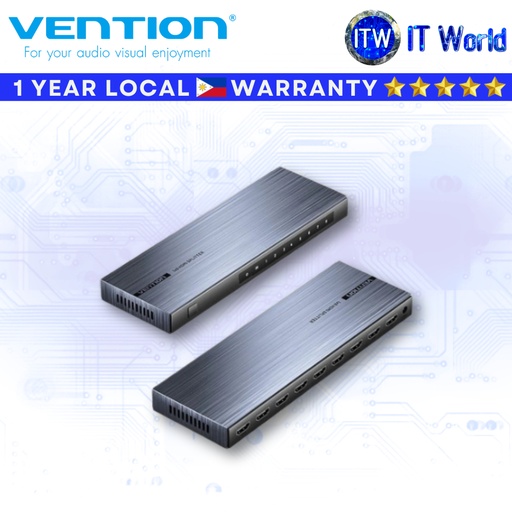[AKQB0] Itw | Vention 4K 1x8 HDMI Splitter Black Aluminum Alloy