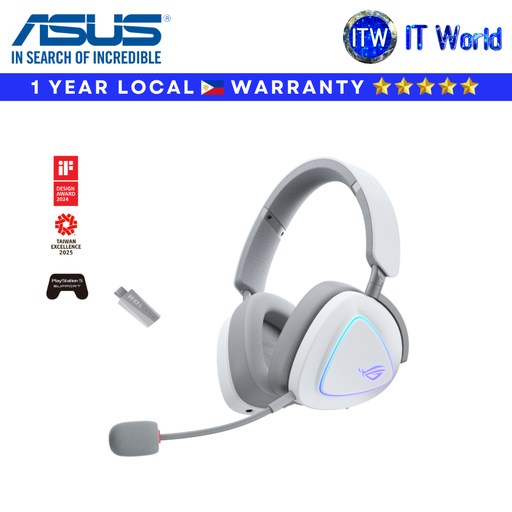 [A701 ROG DELTA II WHITE] ASUS Wireless Gaming headset ROG Delta II - Tri-mode / Stereo /50mm Drivers /RGB /White | itw