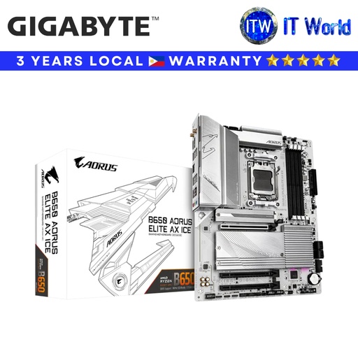 [GA-B650-A-ELITE-AX-ICE] Gigabyte Motherboard DDR5 AMD B650 Aorus Elite AX Ice ATX (GA-B650-A-ELITE-AX-ICE)