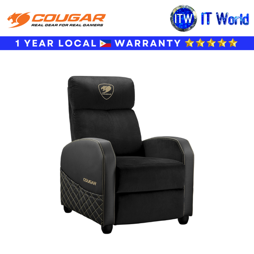 [COUGAR RANGER ELITE GOLD] Itw | Cougar Gaming Sofa Ranger Elite Steel Frame and Premium Components/PVC Leather (Black/Gold)