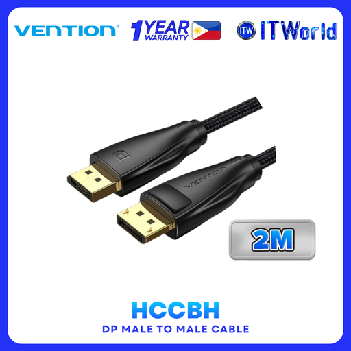 [HCCBH] Vention DisplayPort Cable 8K 60Hz 32.4Gbps / 2M DP Male to Male HCCBH