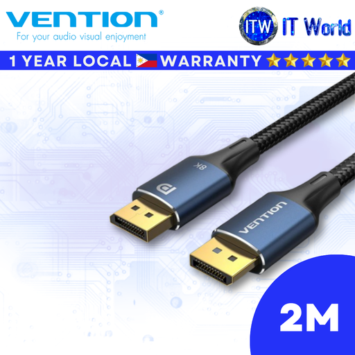 [HCELH] Itw | Vention 8K Gaming DisplayPort 1.4 HD Cable Dyanmic HDR Support Male to Male Cable (2M | 5M)