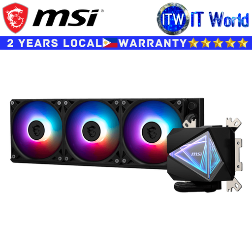 Itw | MSI CPU Cooler Fan MAG Coreliquid I360 Liquid Cooler Loop Dynamic Bearing (Black | White)