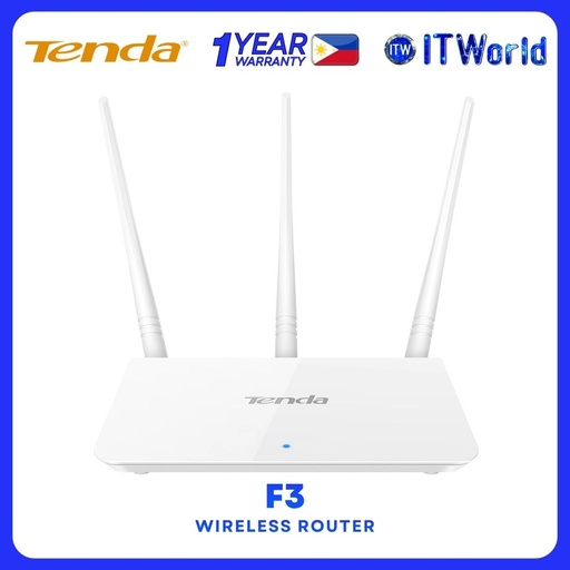 [F3] Tenda F3 Wireless N300 Wi-Fi Router / 300Mbps Speed / 3 Antennas / Home and Office Use