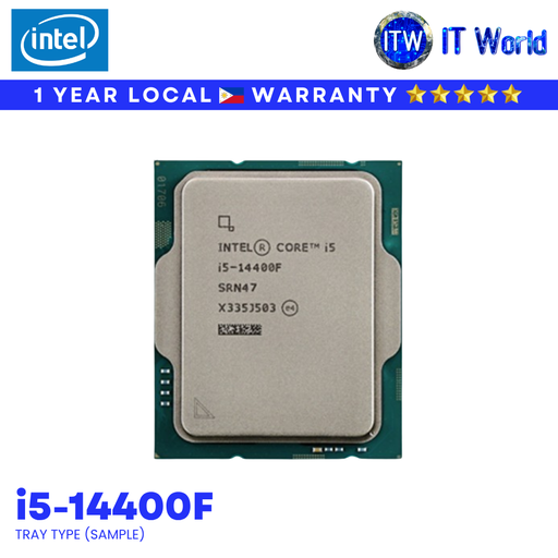 [i5-14400F TRAY TYPE] Intel Desktop Processor Core i5-14400F 14th Gen |10-Core | 4.7GHz | LGA1700 (Box / Tray Type) | itw