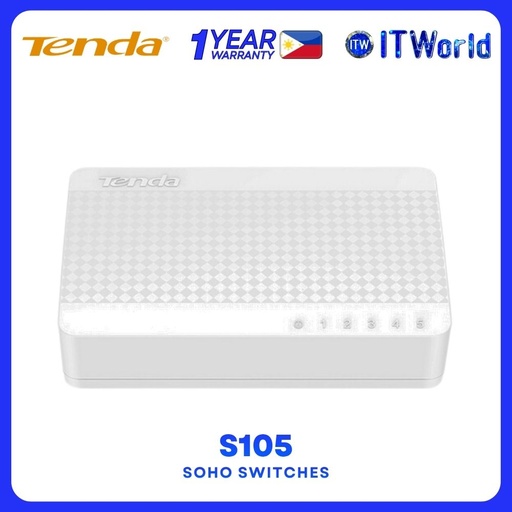 [S105] Tenda S105 v10 5-Port 10/100Mbps Ethernet Switch Desktop/Wall Mount