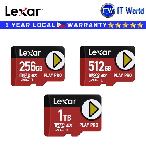 [LMSXPS0256G-BNNNG] Lexar SD Card Memory Card PLAY PRO microSDXC Express Card (256GB | 512GB | 1TB) | itw