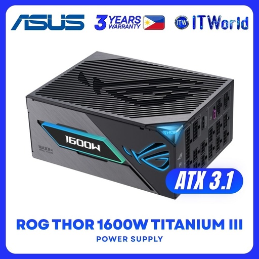 [ROG-THOR-1600T3-GAMING] ASUS ROG Thor 1600W Titanium III PSU ATX 3.1 80+ Titanium GaN MOSFET ROG-THOR-1600T3