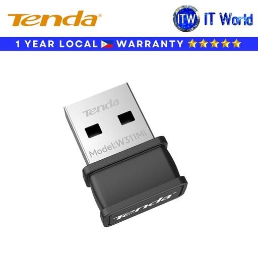[W311MI] Tenda W311MI Mini USB WiFi Adapter / Wireless N150 Mbps Plug & Play (W311MI) | itw