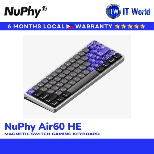[NuPhy Air60 HE] NuPhy Air60 HE Wireless Mechanical Keyboard Gasket Mount Hot-Swap RGB for Mac/Windows | itw