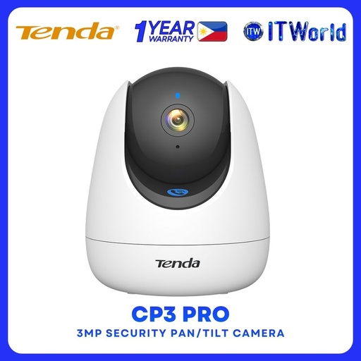 [CP3 PRO] Tenda CP3 Pro 3MP HD Resolution  Wi-Fi 6 Support Two-Way Audio Pan/Tilt Control Security Camera itw