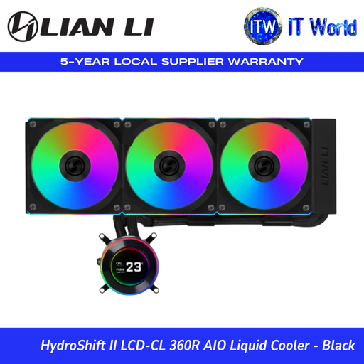 Lian Li Liquid Cooler Hydroshift II LCD-C 360CL ARGB | 2.1" IPS LCD | Slim 360mm Radiator | itw