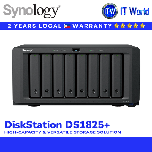 [DS1825+] Synology DiskStation DS1825+ | 8-Bay NAS / AMD Ryzen V1500B / DDR4 ECC / 2.5GbE / NVMe Cache / itw