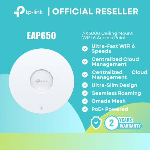 [EAP650] TP-Link EAP650 | AX3000 WiFi 6 Gigabit Ceiling Mount Access Point | itw