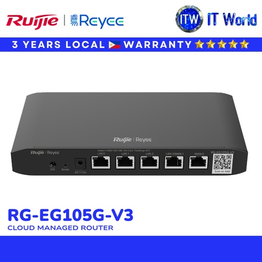 [RG-EG105G-V3] Ruijie Reyee RG-EG105G-V3 Reyee Cloud Managed Router (RG-EG105G-V3) | itw