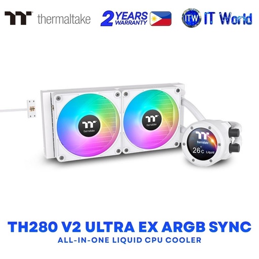 [CL-W427-PL14SW-A] Thermaltake TH280 V2 Ultra EX ARGB Sync All-in-One Liquid CPU Cooler Snow Edition CL-W427-PL14SW-A