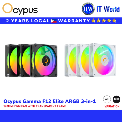 Ocypus Gamma F12 Elite ARGB 3-in-1 120mm PWM High Airflow ARGB