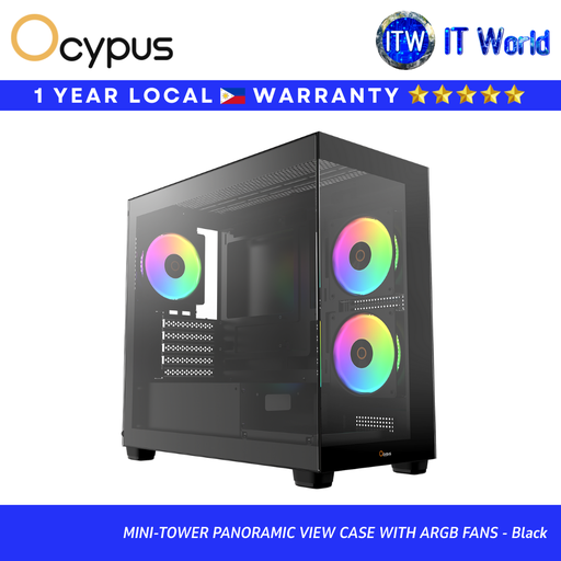 Ocypus Gamma C52 ARGB | Mini-Tower 3× ARGB PWM Fans Panoramic Glass | itw
